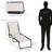 Foldable Beach Seat - 4 Reclining, Breathable Mesh, Cream White For Outdoor, Patio, Tanning Outdoor Lounge Foldable, Adjustable , Mesh