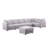 Modern Sofa Penelope 120" Linen Fabric Reversible 7PC Modular Sectional Sofa With Ottoman And Pillows