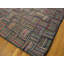 Antique 1930s Small Size American Folk Art Basket Weave Pattern Hooked Rug