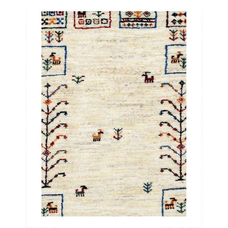 Fine Hand knotted Persian Gabbeh 2'2"X 3'3"
