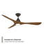 Ventilateur de plafond intelligent à 3 pales en bois naturel Carve avec télécommande incluse-123843250-116667913-116667909