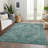 Machine Washable Indoor/Outdoor Xhevrie Teal Rug-1214325660
