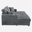 Canapé-lit double de 86,5 pouces, canapé-lit en tweed brut, avec deux ports USB, deux porte-gobelets et deux coussins, adapté au salon et à la chambre à coucher, gris foncé-794710366