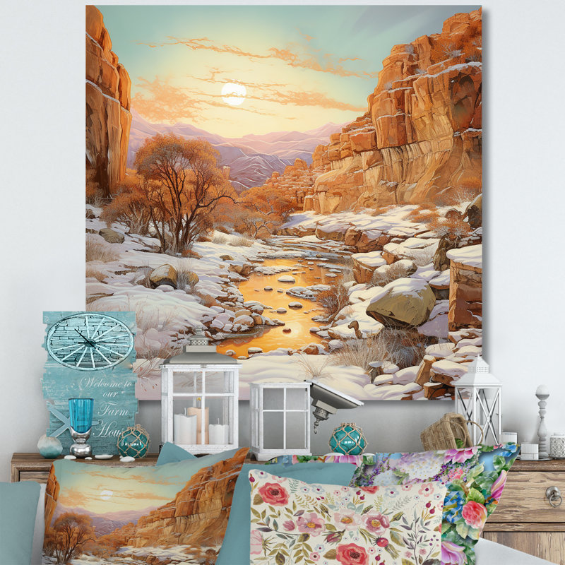 " Canyon Winter Scenery I ", Wrapped Canvas, 16" H x 16" W x 1" D