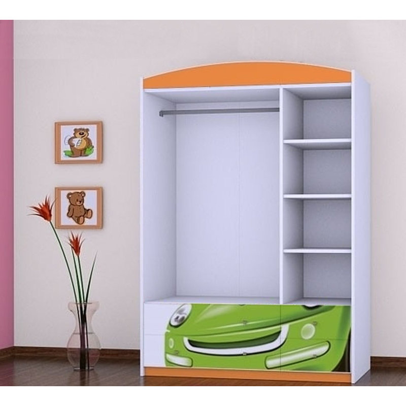 Matt 3 Door Wardrobe, Orange