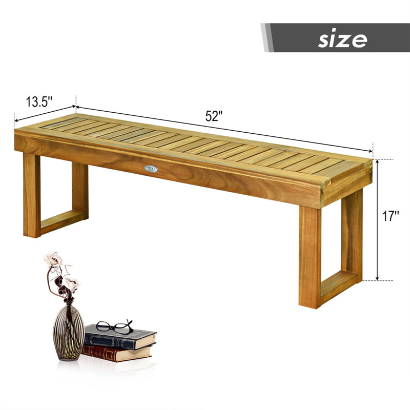 Solid Wood Acacia Outdoor Bench