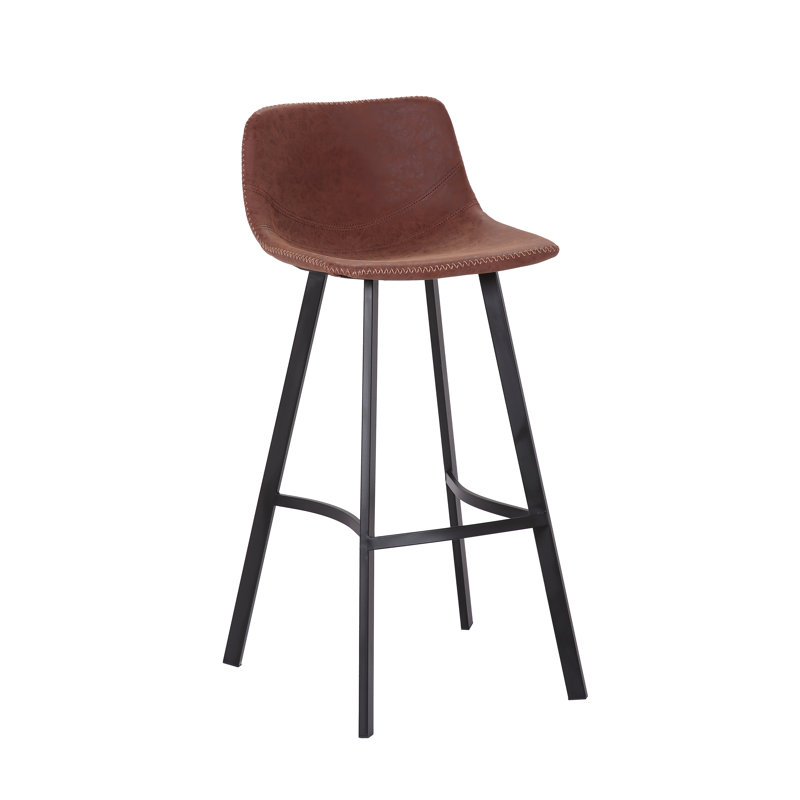 Fulcher Upholstered Counter Stool with Metal Frame, Brown