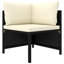 Canapé modulaire d'extérieur Nilo, rotin, crème, noir