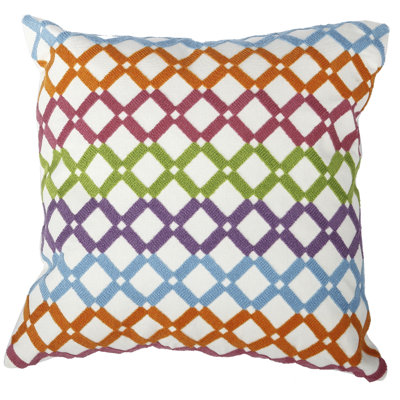 Embroidered Cotton Lumbar Pillow
