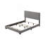 Grand lit en tissu gris clair Leandros