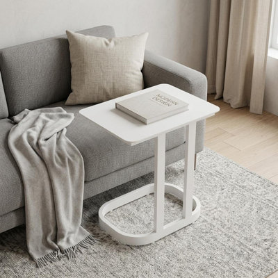 Table d'appoint extérieure 22 po en aluminium blanc