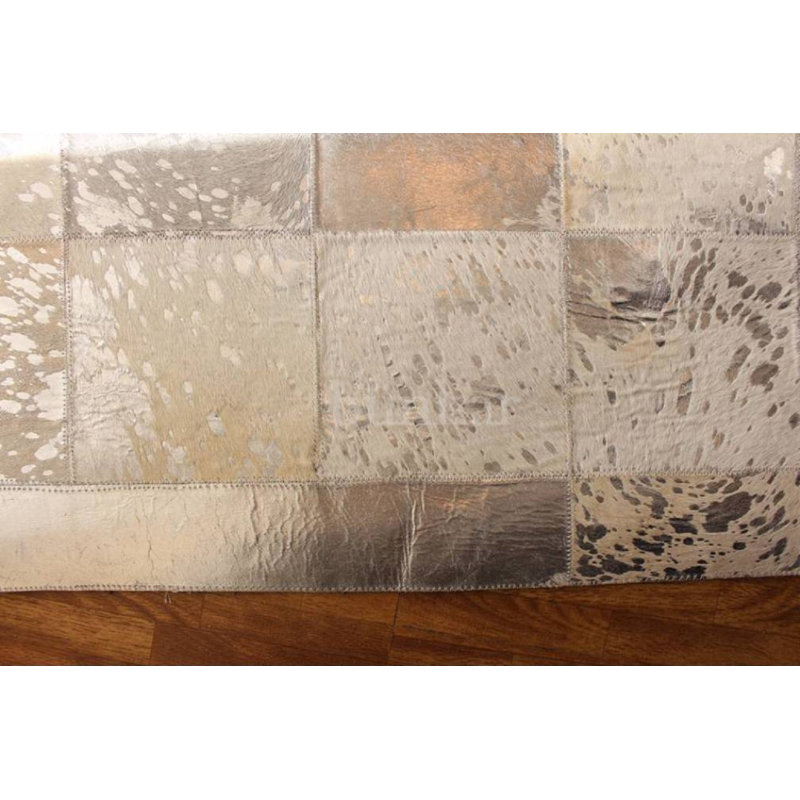Mckinney Patchwork Cowhide Hand Woven Area Rug, Rectangle 120 x 180cm
