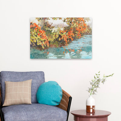 Paysage, nature, plantes, fleurs, abstrait, ruisseau, art mural III