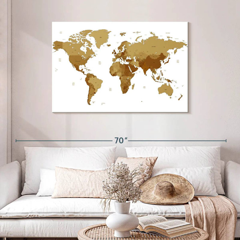 Carte du monde Aliaz, H 30 po x l 45 po