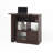 Walnut Particle Board Bar Cabinet With 6 Storage Areas And Rotating Shelf For House Counter Height Dining In Walnut, Spaces 2 Glass Doors