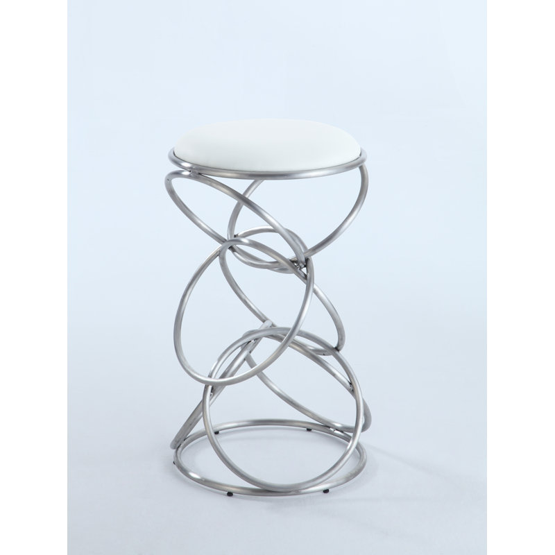 Insaf Interlocking Multi-Ring Counter Stool, White
