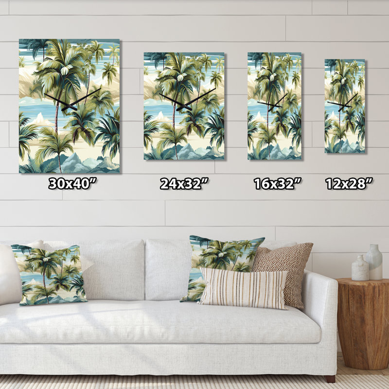 Jamson - Horloge murale tropicale, H 32 po x l 14 po x P 1 po