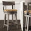 26 po Tabouret de bar à hauteur de comptoir en bois avec assise en ruppie maritime naturelle