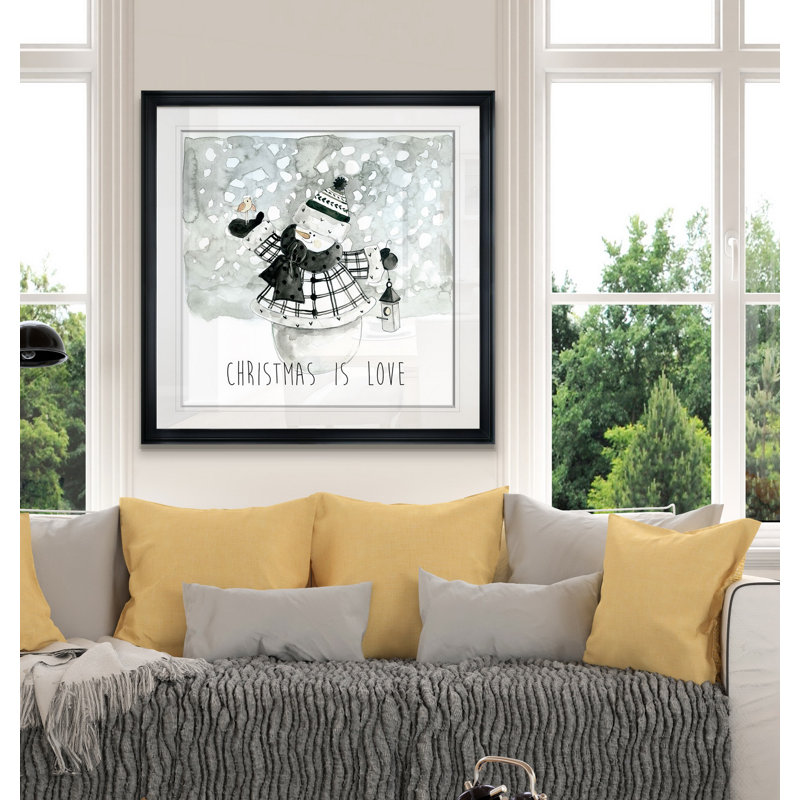 « christmas is love », peinture, H 16 po x l 16 po x P 1,5 po, Cadre noir
