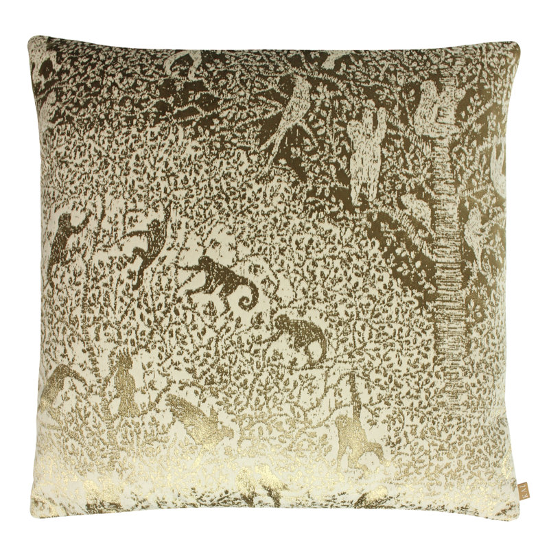 Tilia Geometric Square Throw Cushion, Gold, Polyester