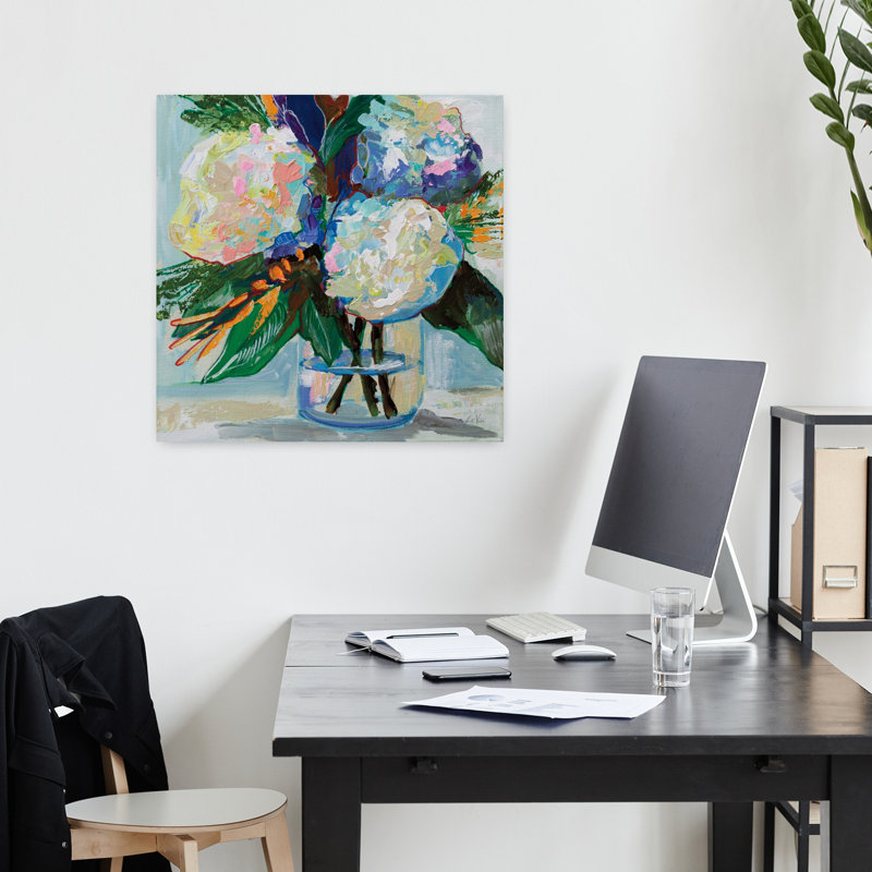 Courtesy, fleur d'hortensia contemporaine, H 18 po x l 18 po
