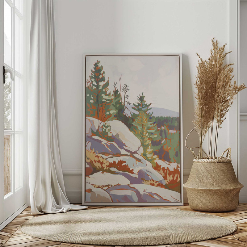 «Rocky Mountain View I», reproduction sur toile, Cadre flottant brun clair, H 30,75 po x l 20,75 po x P 1,75 po