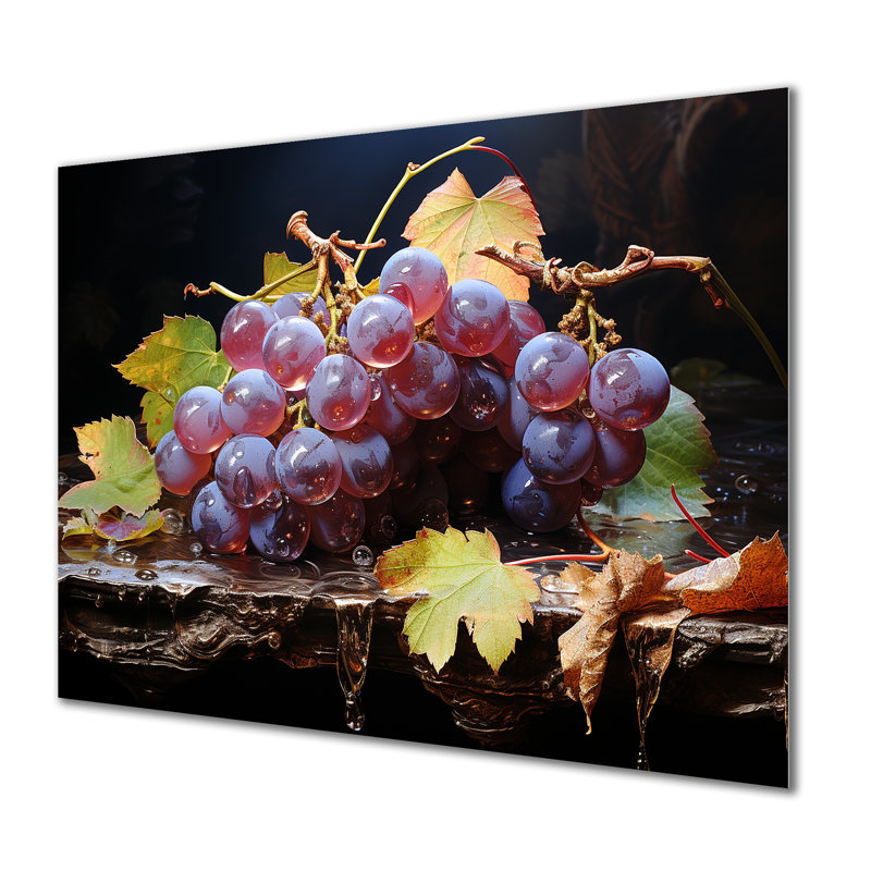 Fruits, raisins royaux Vineyard IV - fruits, art mural en métal, H 12 po x l 20 po x P 1 po