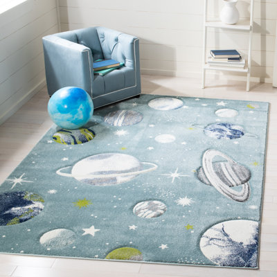 Higuera Teal/Ivory/Gray Area Rug