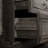 Gray Compact Nightstand Cabinet With Antique Bronze Pulls-369094754