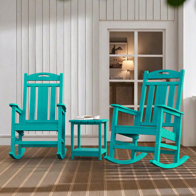 Outdoor Patio HDPE Rocking Adirondack Chair