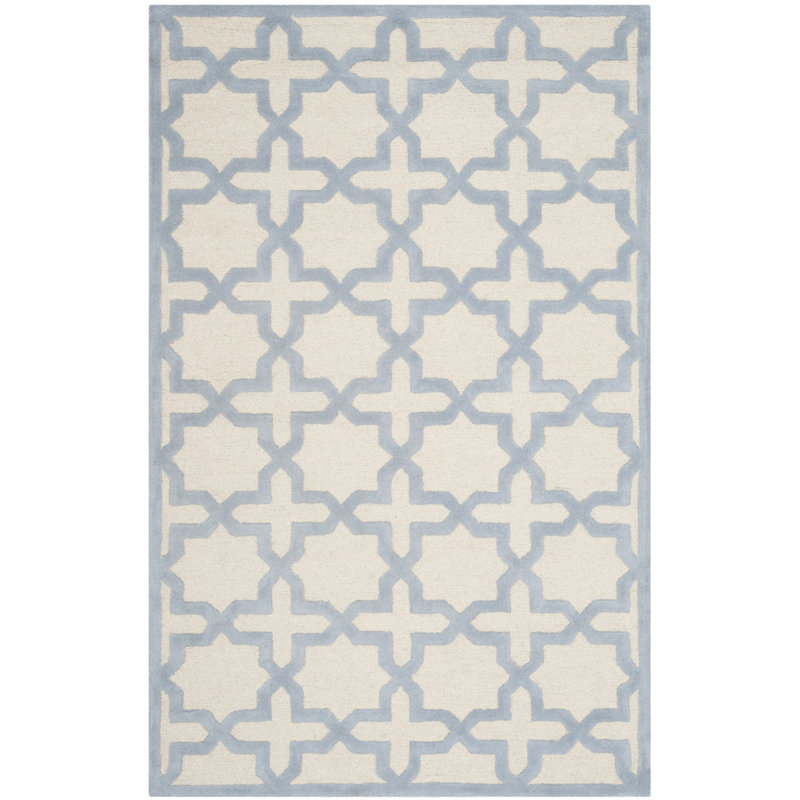 Igna Hand Tufted Wool Geometric Rug, Rectangle 2'6" x 4'
