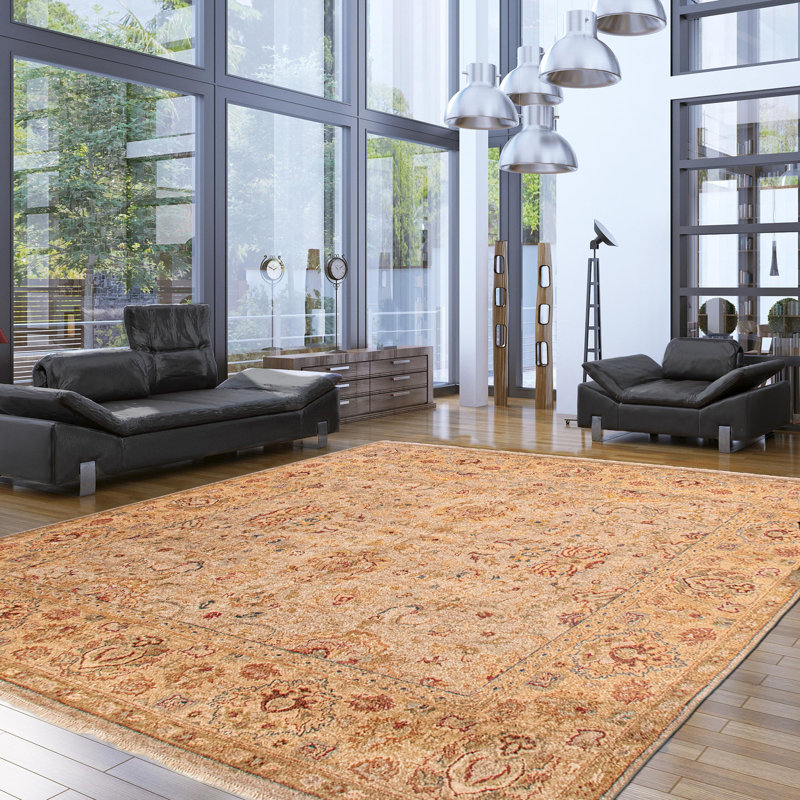 Tapis taupe Peshawar Oushak 7 pi 9 po x 7 pi 11 po