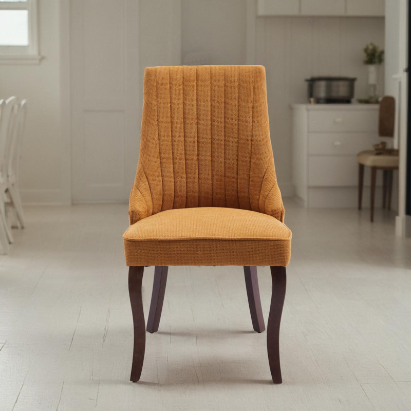 Upholstered Parsons Dining Chair (Set of 2), Yellow