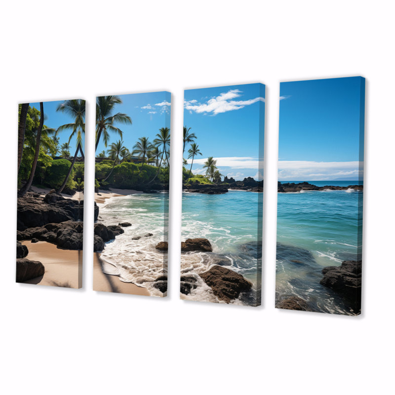 Nevis - Maui, art mural sur toile - 4 panneaux