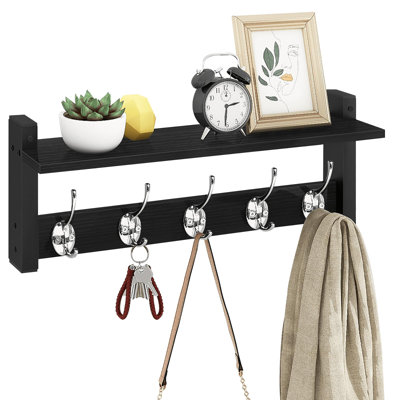 Wood Wall Coat Rack With Shelf