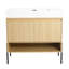 Meuble-lavabo élégant avec lavabo en résine et structure en bois massif multicouche