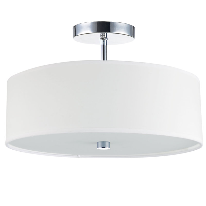 Akyiah Fabric Semi Flush Mount, White