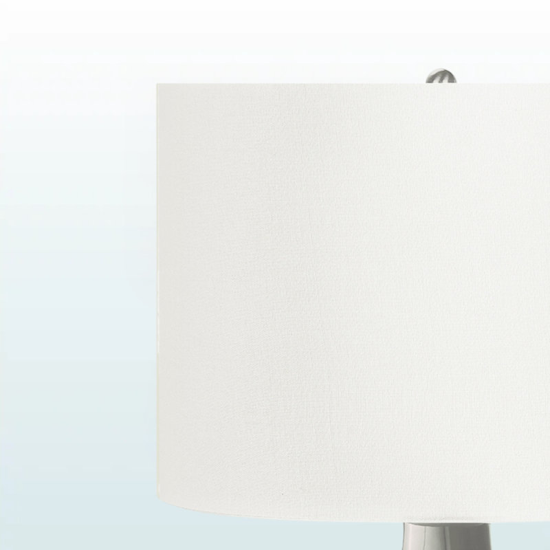 Larkin Standard Ceramic Table Lamp in Gray and Linen Shade, 25.06'' H X 16.25'' W X 10.77'' D, Gray
