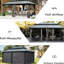 Pavillon de jardin gris 12 pi x 18 pi avec double toit en acier galvanisé - pour patio, cour arrière, terrasse, auvent, aluminium
