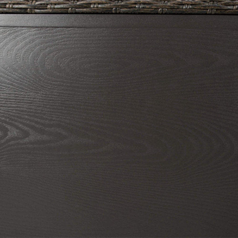 Brown Wicker and Aluminum Rectangular Outdoor Coffee Table