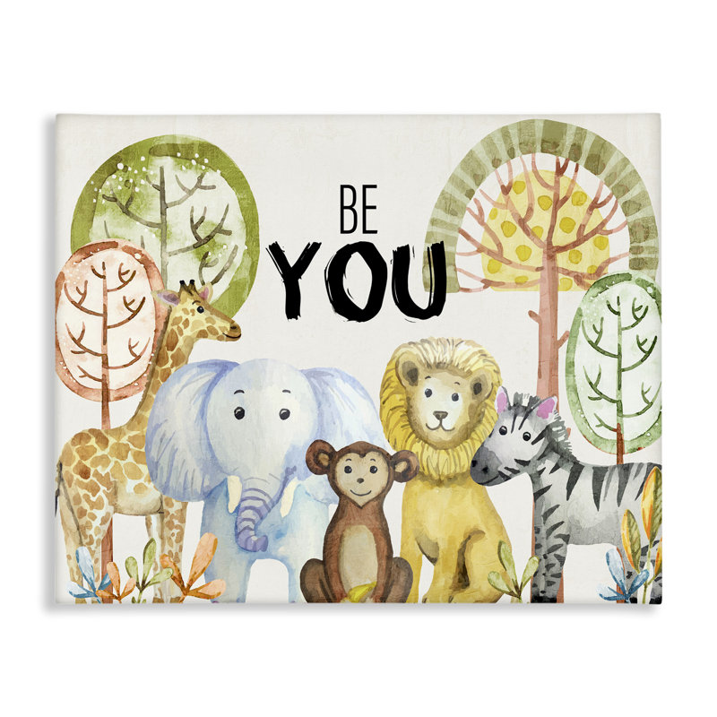 Toile Be You Jungle Animals, conception de Kim Allen, H 24 po x l 30 po