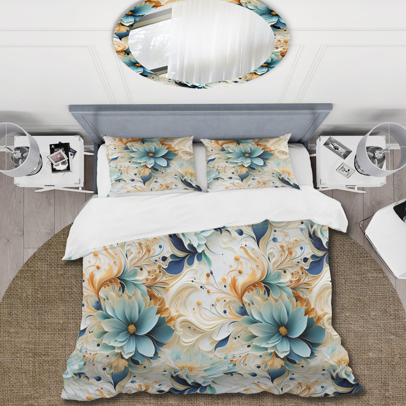 Ethereal Whispers Paisley Pattern II Duvet Cover, Twin Duvet Cover + 1 Standard Sham