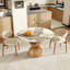 Table de salle à manger ronde moderne avec table en pierre frittée de qualité supérieure et base en bois massif robuste pour 2/4/6-1007300664-1007300665