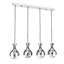 Lustre moderne élégant, noir et bronze, 31,5 po x 5,1 po | Corps en métal robuste avec capuchon en verre, 4 x douilles E27 (6 W maximum) | Luminaire de style industriel pour la maison et le bureau, classé IP20-1955446971-1957157655