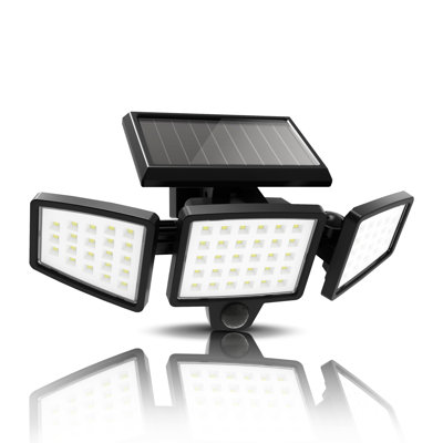 LED 3-Head Solar Power Outdoor 1500 Lumen Flood Light with Motion Sensor