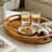 Handcrafted Acacia Wood Oval Brown Serving Tray