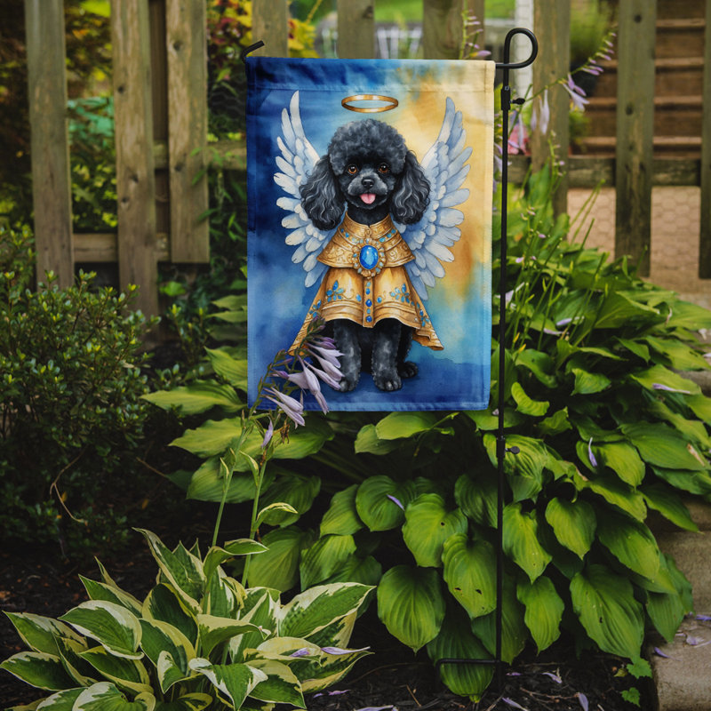 Drapeau de jardin caniche noir mon ange