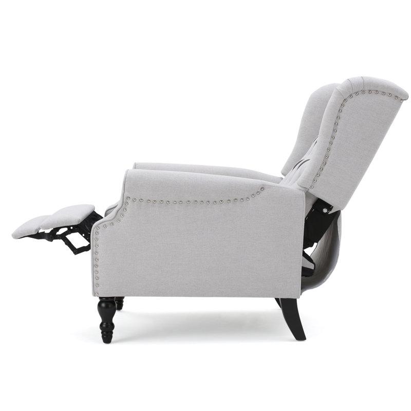 Val Upholstered Recliner, Light Gray