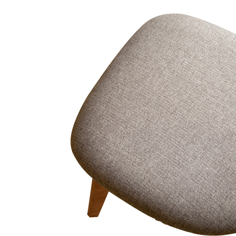 Chaise de salle à manger rembourrée en chêne massif avec housse amovible - ensemble de 2, Beige gris, Chêne, 2