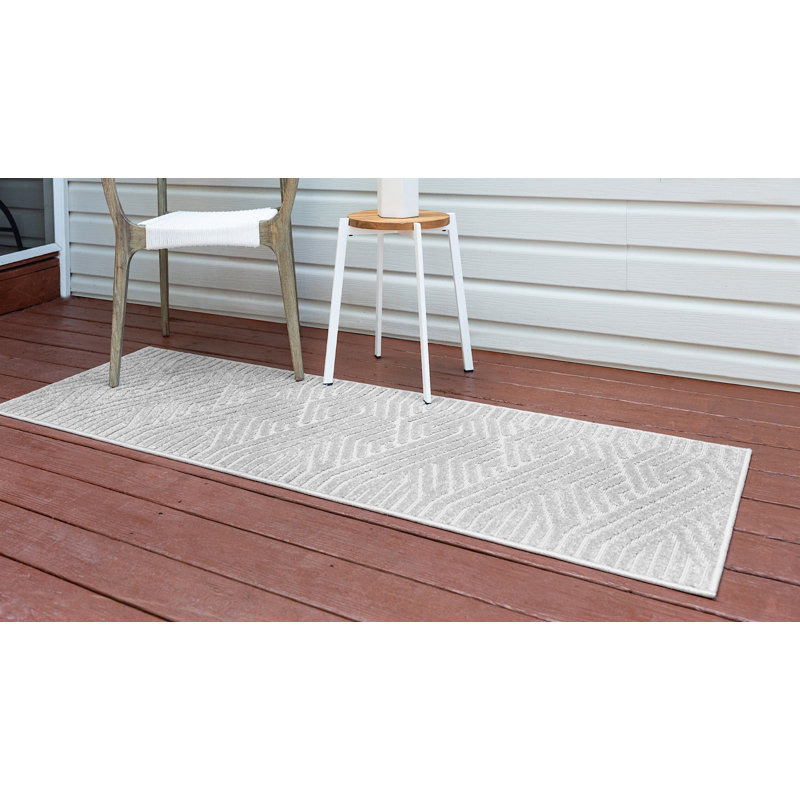 Outdoor Claudia Area Rug Silver Color, Runner 2' x 8'